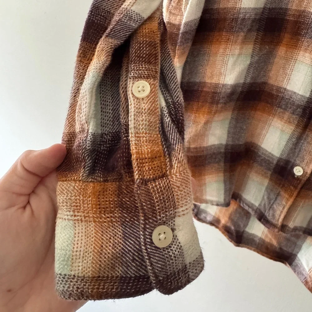 Madewell Flannel Side-Button Oversized‎ Ex-Boyfriend Shirt in Bickett Plaid